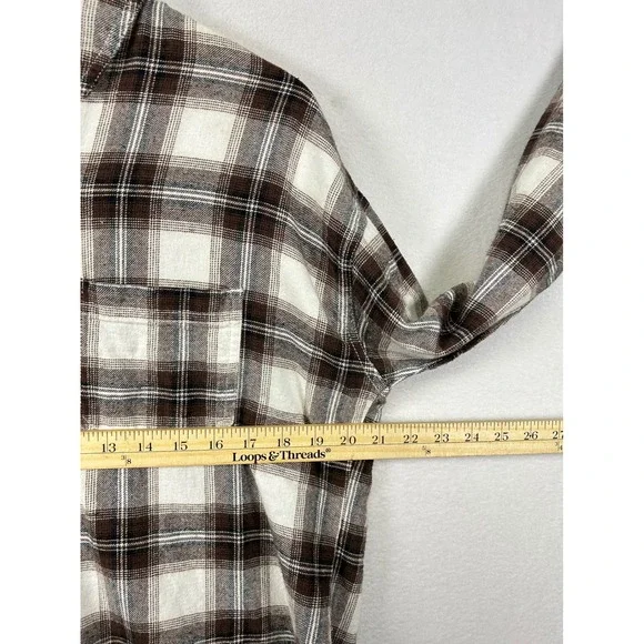 Garage Plaid‎ Flannel Shirt Long Sleeve Button Up Casual Top Women's XS - Picture 7 of 9